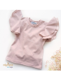 Bluzka dziecięca MOTYLEK krótki rękaw pudrowy róż