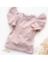 Bluzka dziecięca MOTYLEK krótki rękaw pudrowy róż