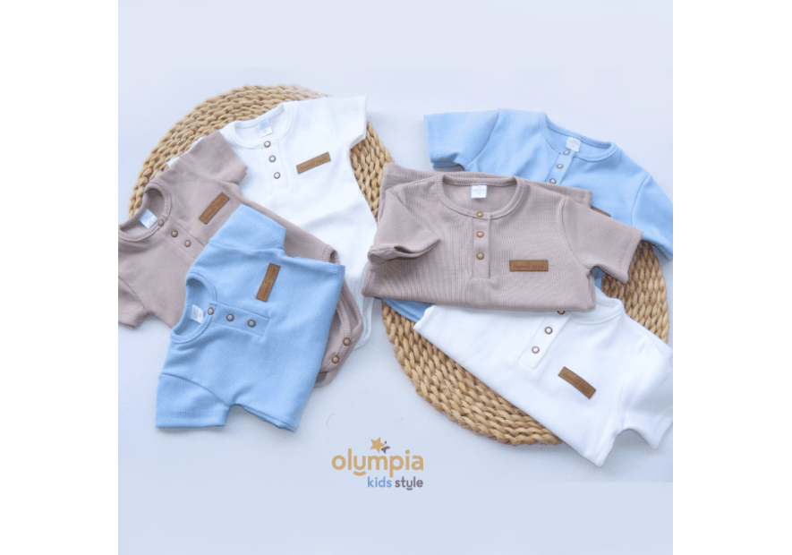 Bawełniane body dla niemowlaka z długim rękawem | Olympia Kids Style