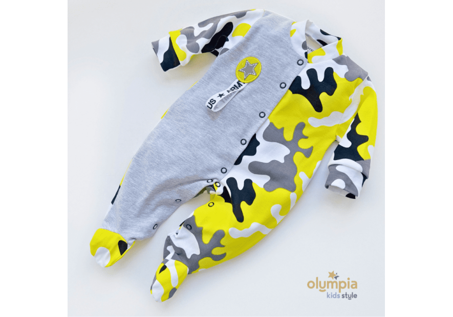 Bawełniany pajac niemowlęcy ze stopkami |OLYMPIA KIDS STYLE