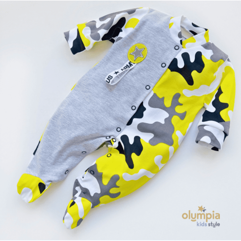 Bawełniany pajac niemowlęcy ze stopkami |OLYMPIA KIDS STYLE