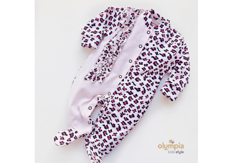 Bawełniany pajac niemowlęcy ze stopkami |OLYMPIA KIDS STYLE