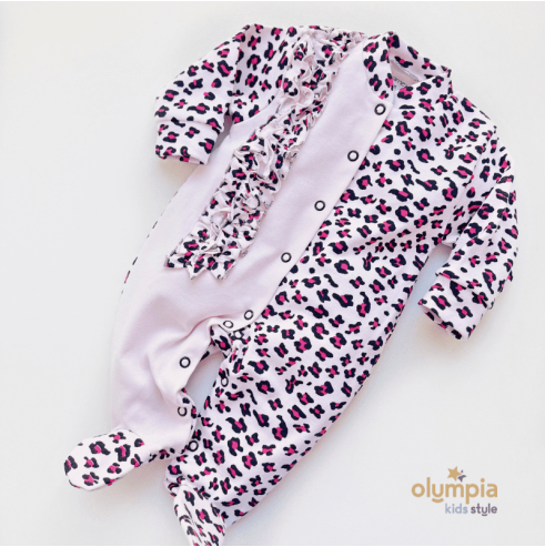 Bawełniany pajac niemowlęcy ze stopkami |OLYMPIA KIDS STYLE