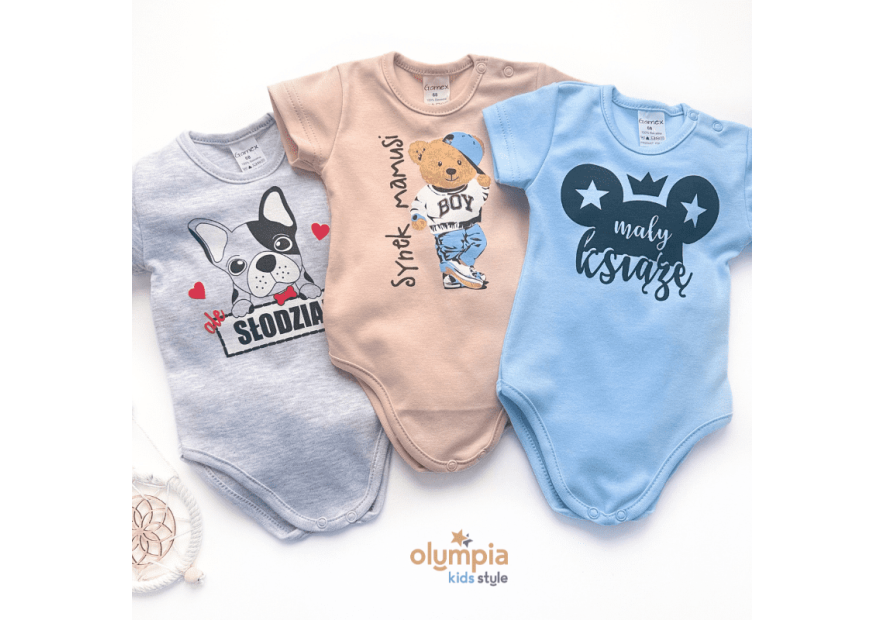 Body niemowlęce z krótkim rękawem| OLYMPIA KIDS STYLE