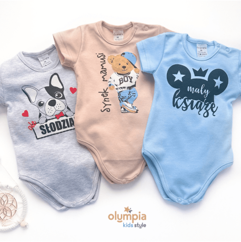 Body niemowlęce z krótkim rękawem| OLYMPIA KIDS STYLE
