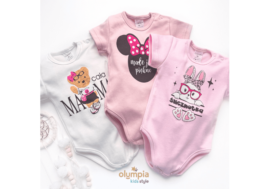 Body niemowlęce krótki rękaw| OLYMPIA KIDS STYLE