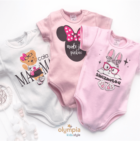Body niemowlęce krótki rękaw| OLYMPIA KIDS STYLE