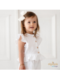 Komplet  dziewczęcy z Muślinu - Bluzka i spodenki | OLYMPIA KIDS STYLE