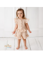 Komplet z Muślinu - Bluzka i Szorty beż | OLYMPIA KIDS STYLE
