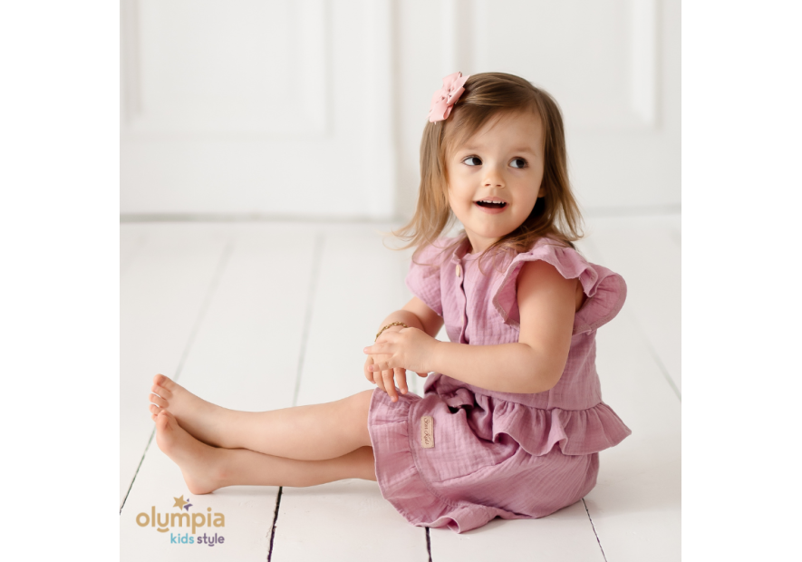 Komplet z Muślinu - Bluzka i Spodenki | OLYMPIA KIDS STYLE