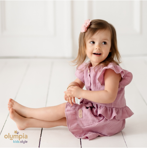 Komplet z Muślinu - Bluzka i Spodenki | OLYMPIA KIDS STYLE