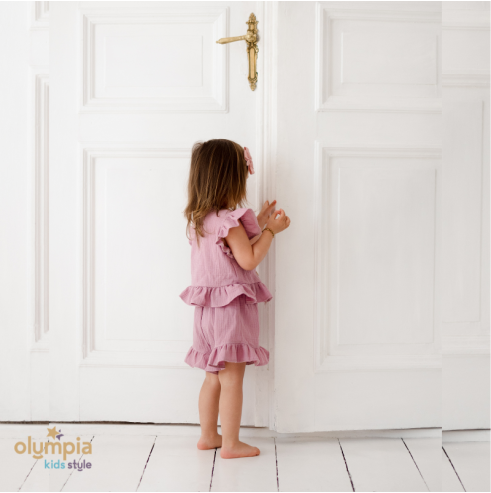 Komplet z Muślinu - Bluzka i Spodenki | OLYMPIA KIDS STYLE