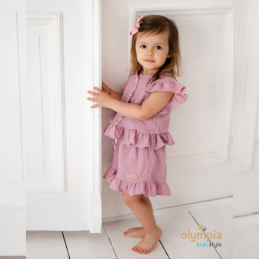 Komplet z Muślinu - Bluzka i Spodenki | OLYMPIA KIDS STYLE