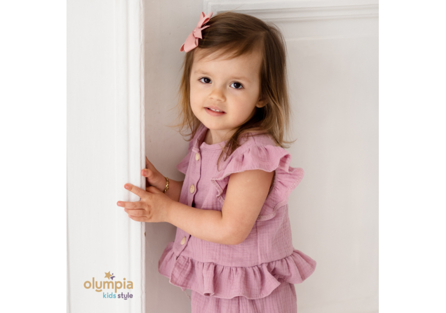 Komplet z Muślinu - Bluzka i Spodenki | OLYMPIA KIDS STYLE