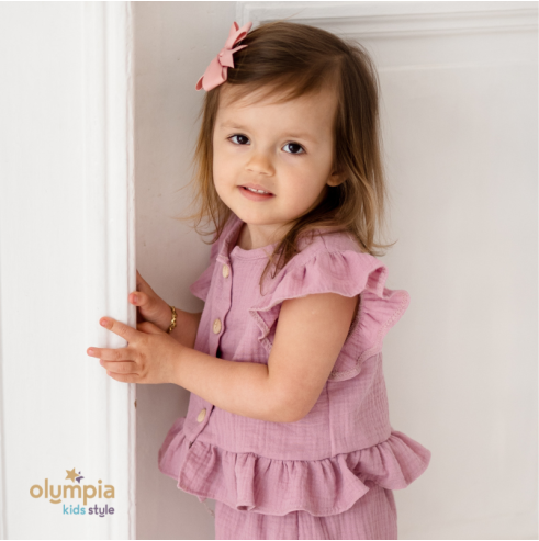 Komplet z Muślinu - Bluzka i Spodenki | OLYMPIA KIDS STYLE