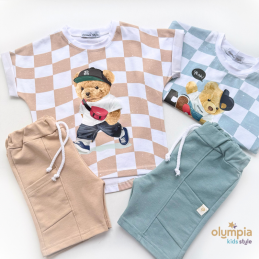 Komplet chłopięcy Bluzka i Szorty MIŚ