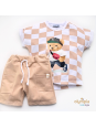 Komplet chłopięcy Bluzka i Szorty MIŚ | OLYMPIA KIDS STYLE