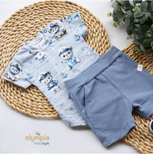 Komplet chłopięcy BODY I SPODENKI | OLYMPIA KIDS STYLE