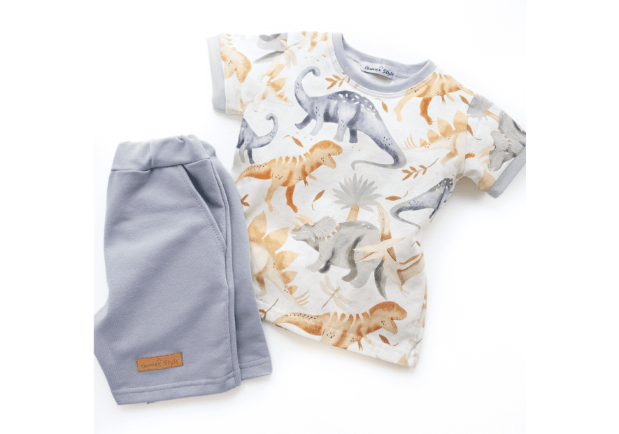 Komplet dla chłopca bluzkaz krótkimi spodenkami DINO- OLYMPIA KIDS STYLE