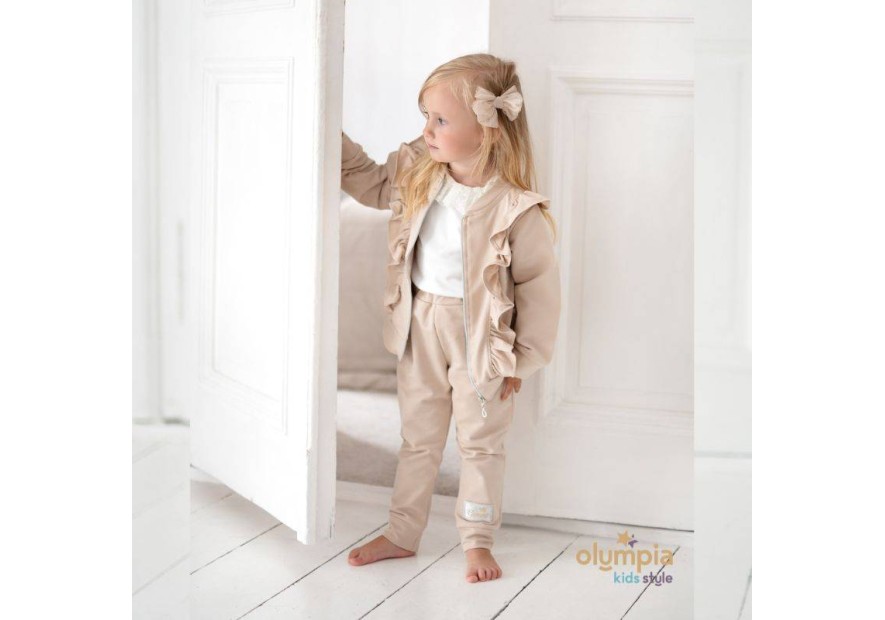 Dres z bluzą rozpinaną i spodniami dla dziewczynki | Olympia Kids Style