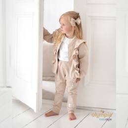 Dres z bluzą rozpinaną i spodniami dla dziewczynki | Olympia Kids Style