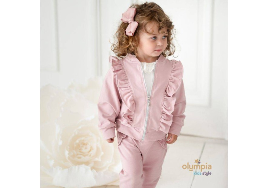 Dres z bluzą rozpinaną i spodniami dla dziewczynki | Olympia Kids Style