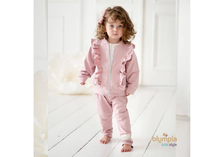 Dres z bluzą rozpinaną i spodniami dla dziewczynki | Olympia Kids Style