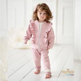 Dres z bluzą rozpinaną i spodniami dla dziewczynki | Olympia Kids Style