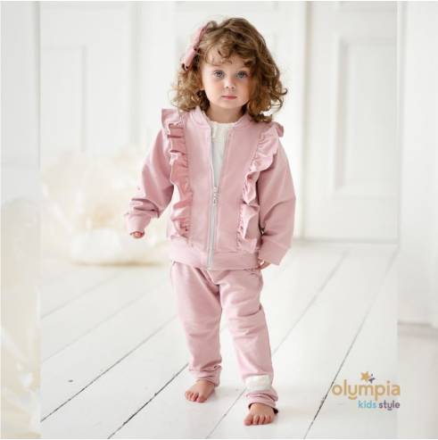 Dres z bluzą rozpinaną i spodniami dla dziewczynki | Olympia Kids Style