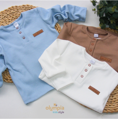 Bluzka POLO z prążka długi rękaw - Gamex