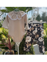 Body i legginsy KOŁNIERZYK koronka beż