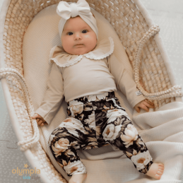 Body i legginsy KOŁNIERZYK koronka beż