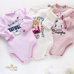 3PAK BODY niemowlęce dla dziewczynki DŁUGI rękaw