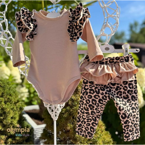 Body niemowlęce i legginsy panterka | Olympia Kids Style