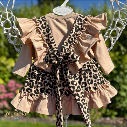 Komplet niemowlęcy bawełniany – body + bloomersy z szelkami | Bezpieczny dla Dziecka| OLYMPIA KIDS STYLE