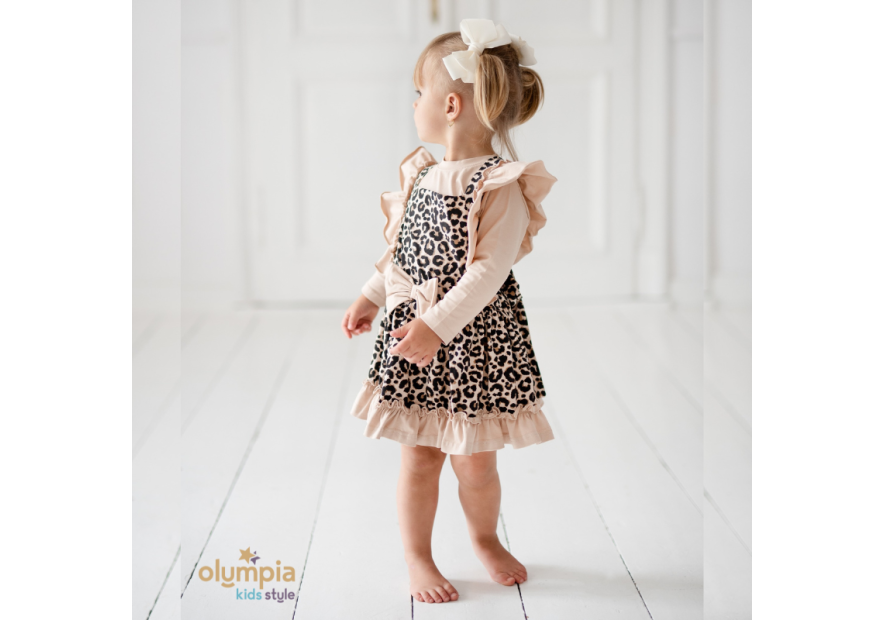 Komplet niemowlęcy bawełniany – body + bloomersy z szelkami | Bezpieczny dla Dziecka| OLYMPIA KIDS STYLE