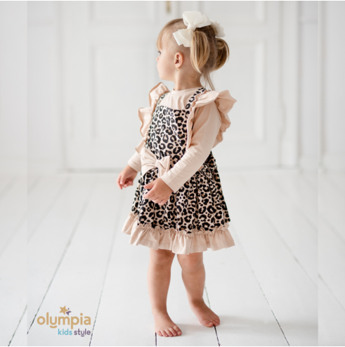 Komplet niemowlęcy bawełniany – body + bloomersy z szelkami | Bezpieczny dla Dziecka| OLYMPIA KIDS STYLE