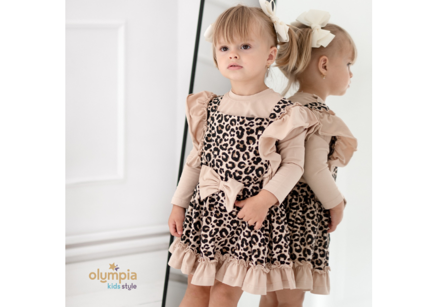 Komplet niemowlęcy bawełniany – body + bloomersy z szelkami | Bezpieczny dla Dziecka| OLYMPIA KIDS STYLE