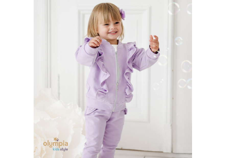 Dres z bluzą rozpinaną i spodniami dla dziewczynki | Olympia Kids Style