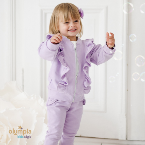 Dres z bluzą rozpinaną i spodniami dla dziewczynki | Olympia Kids Style