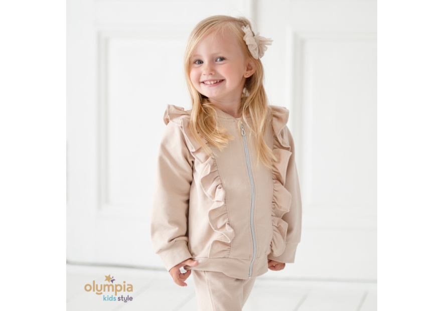 Dres z bluzą rozpinaną i spodniami dla dziewczynki | Olympia Kids Style