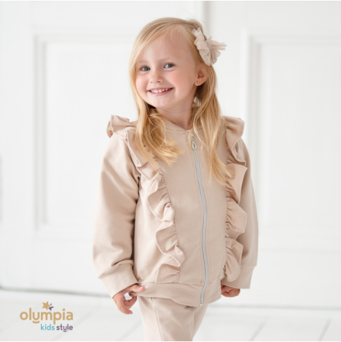 Dres z bluzą rozpinaną i spodniami dla dziewczynki | Olympia Kids Style