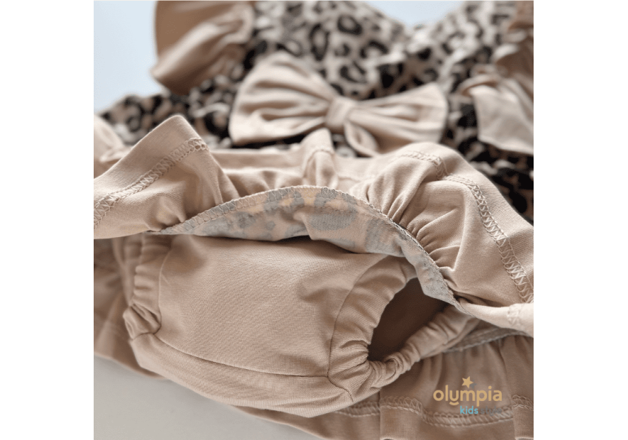 Komplet niemowlęcy bawełniany – body + bloomersy z szelkami | Bezpieczny dla Dziecka| OLYMPIA KIDS STYLE