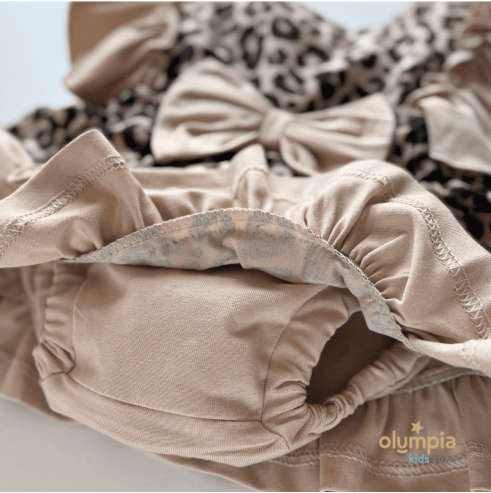 Komplet niemowlęcy bawełniany – body + bloomersy z szelkami | Bezpieczny dla Dziecka| OLYMPIA KIDS STYLE