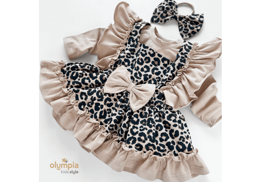 Komplet niemowlęcy bawełniany – body + bloomersy z szelkami | Bezpieczny dla Dziecka| OLYMPIA KIDS STYLE