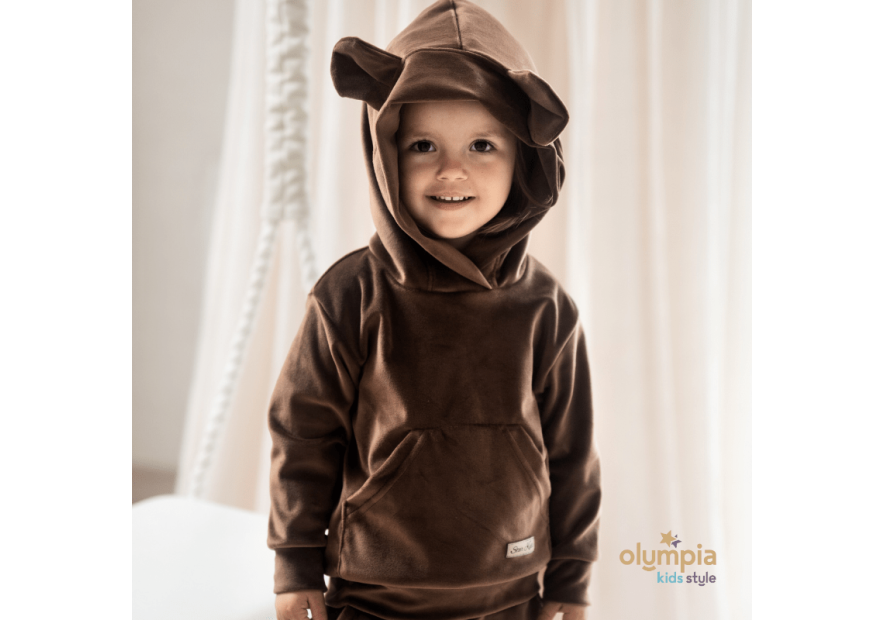 Dres welurowy z kapturem | Olympia Kids Style