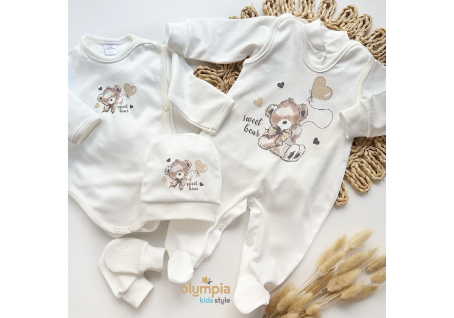 Bawełniana wyprawka dla niemowlaka 5-części | Olympia Kids Style