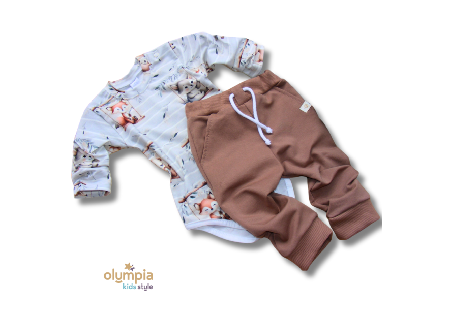 Komplet body ze spodenkami  długi rękaw - OLYMPIA KIDS STYLE