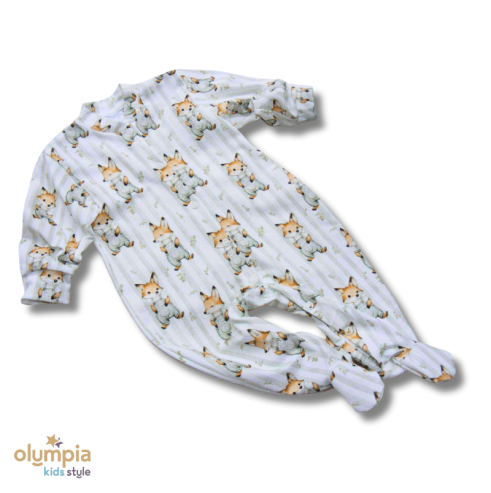 Bawełniany pajac niemowlęcy ze stopkami |OLYMPIA KIDS STYLE