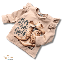 Bluzka z falbankami KOWBOJKI beż